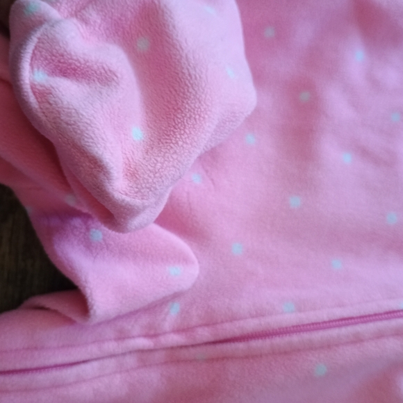 Baby girl 9 month fleece zipper footed sleeper pajama - Picture 3 of 4